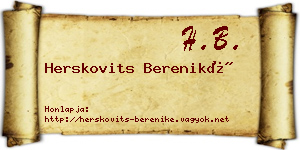 Herskovits Bereniké névjegykártya